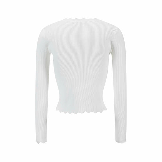Scalloped Basic Sweater - Ivory