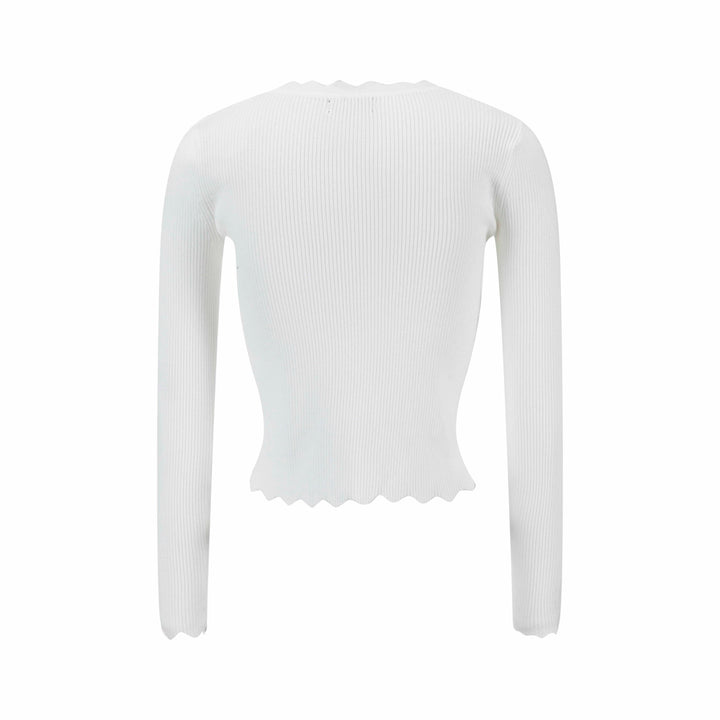 Scalloped Basic Sweater - Ivory