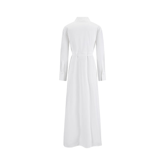 White Shirt Dress With Black Embroidery