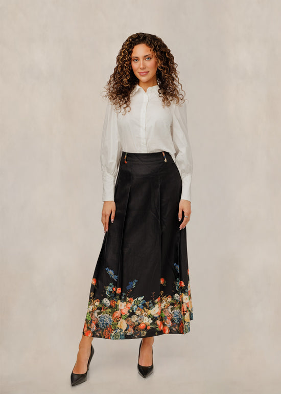 Scalloped Collar Button Down Blouse - White