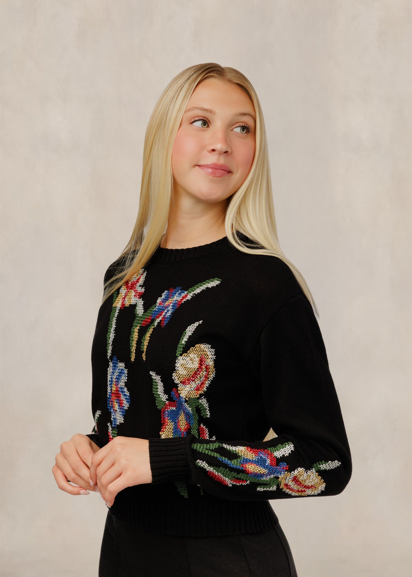 Knit Floral Sweater