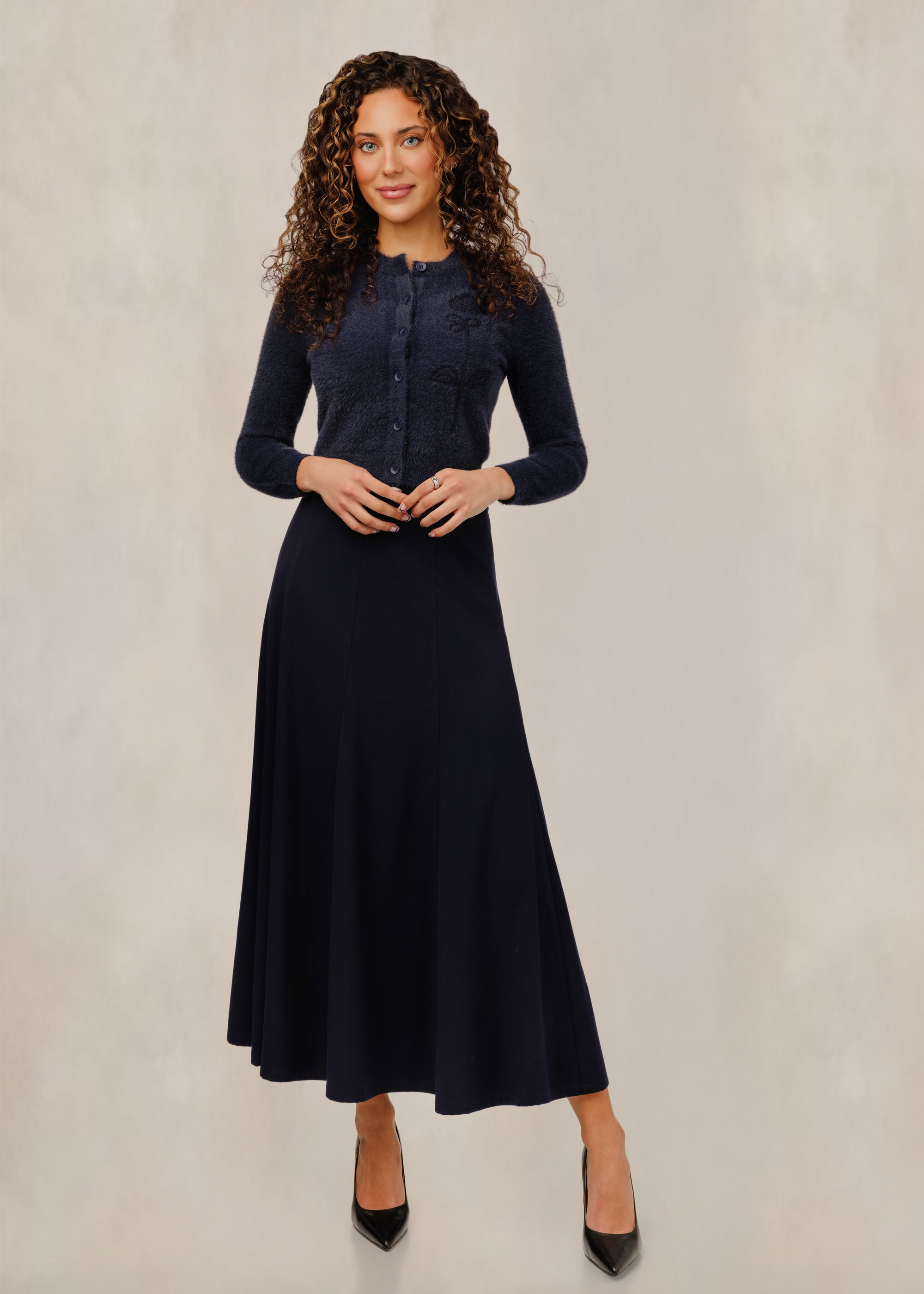 Midi Skirt - Navy Blue