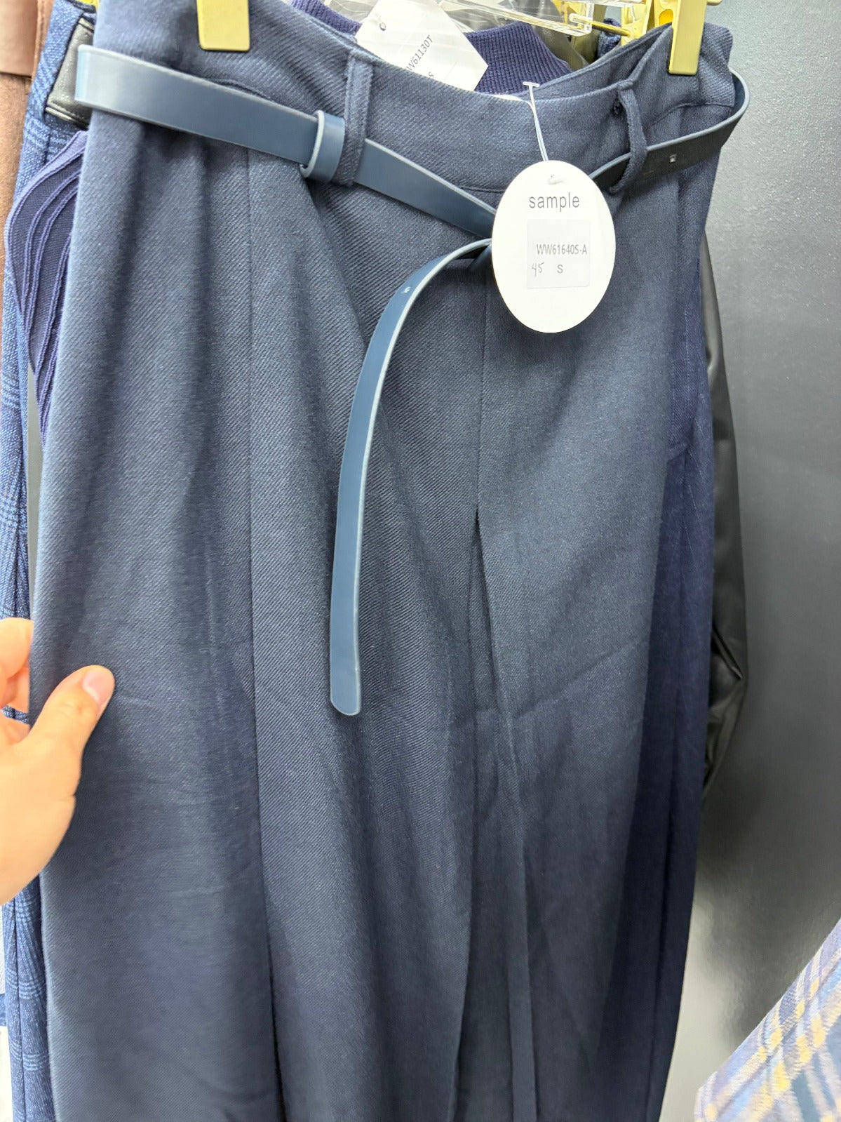 Blue Skirt With Belt - WW62056S-A