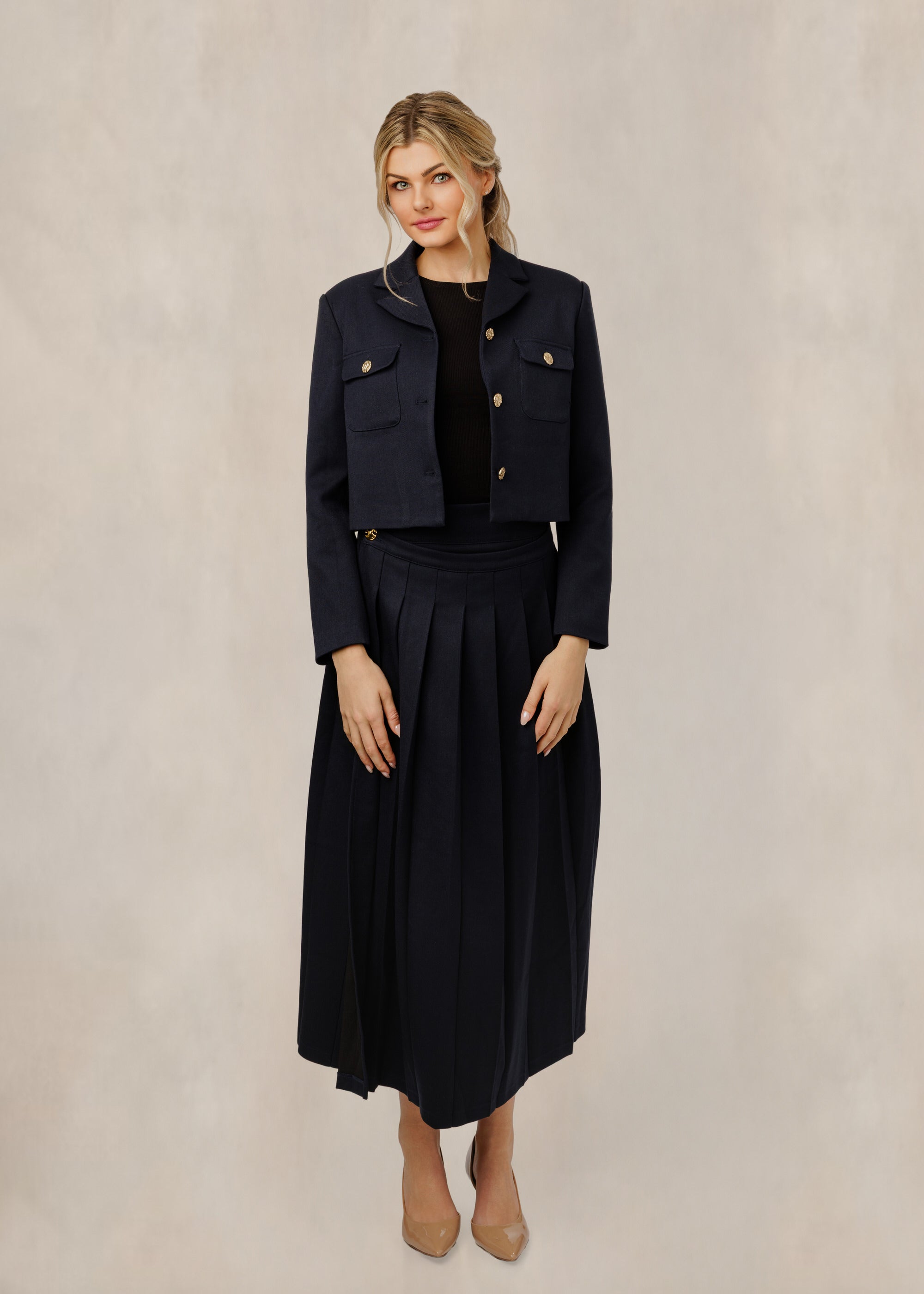 Navy Jacket With Buttons