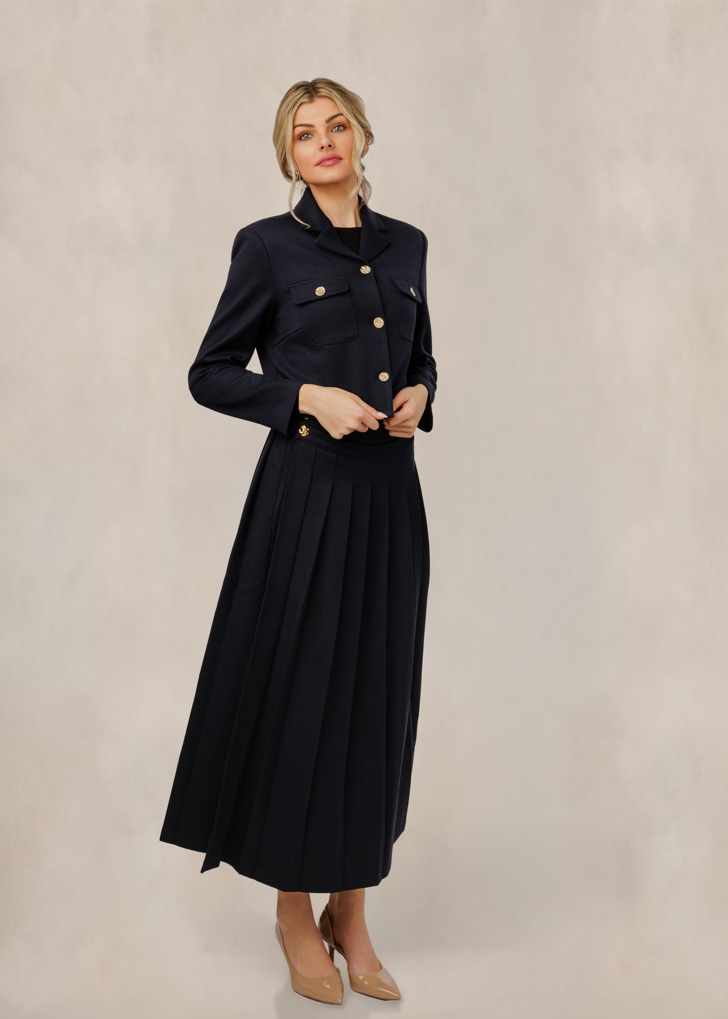 Navy Jacket With Buttons