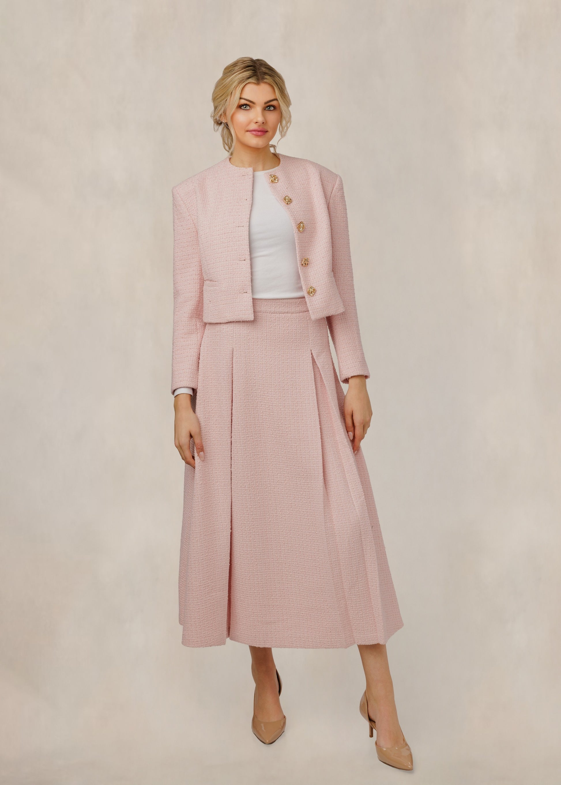 Pink Tweed Skirt