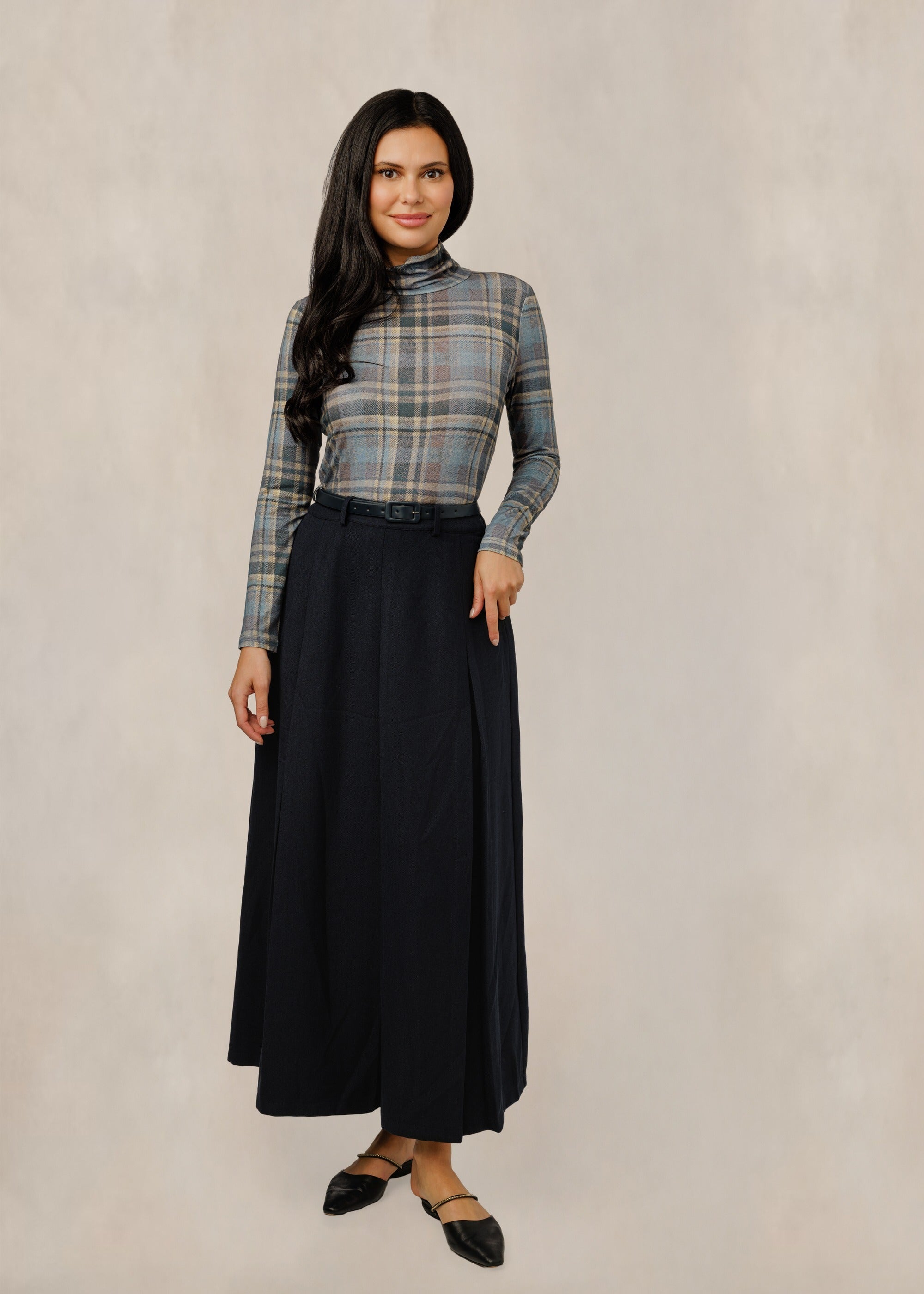 Plaid Turtleneck