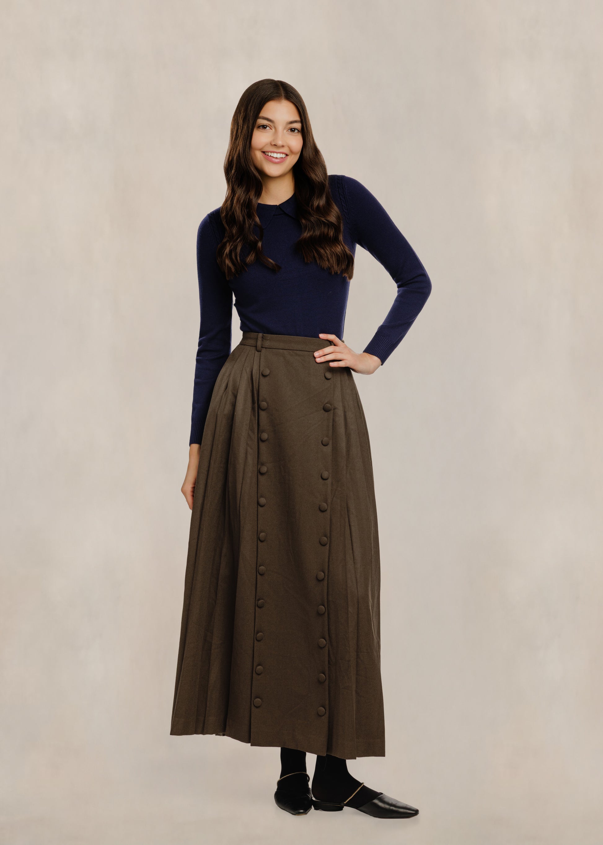 Peter Pan Collar Sweater - Navy
