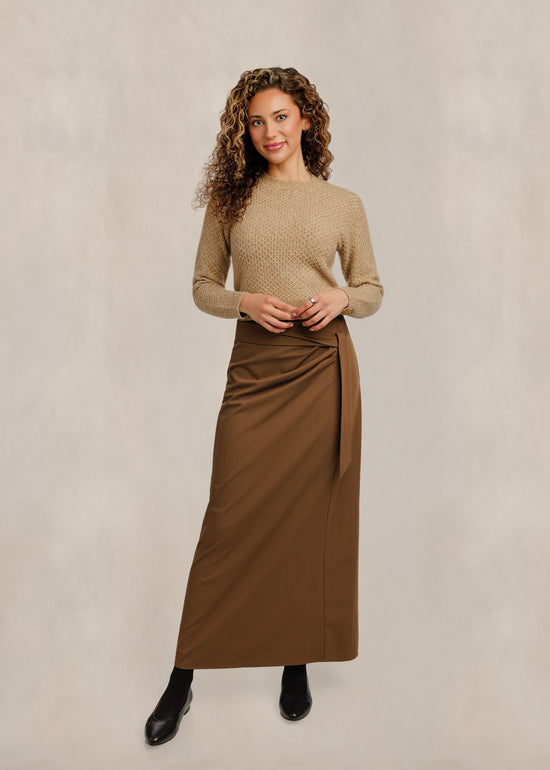 Camel Side Tie Skirt