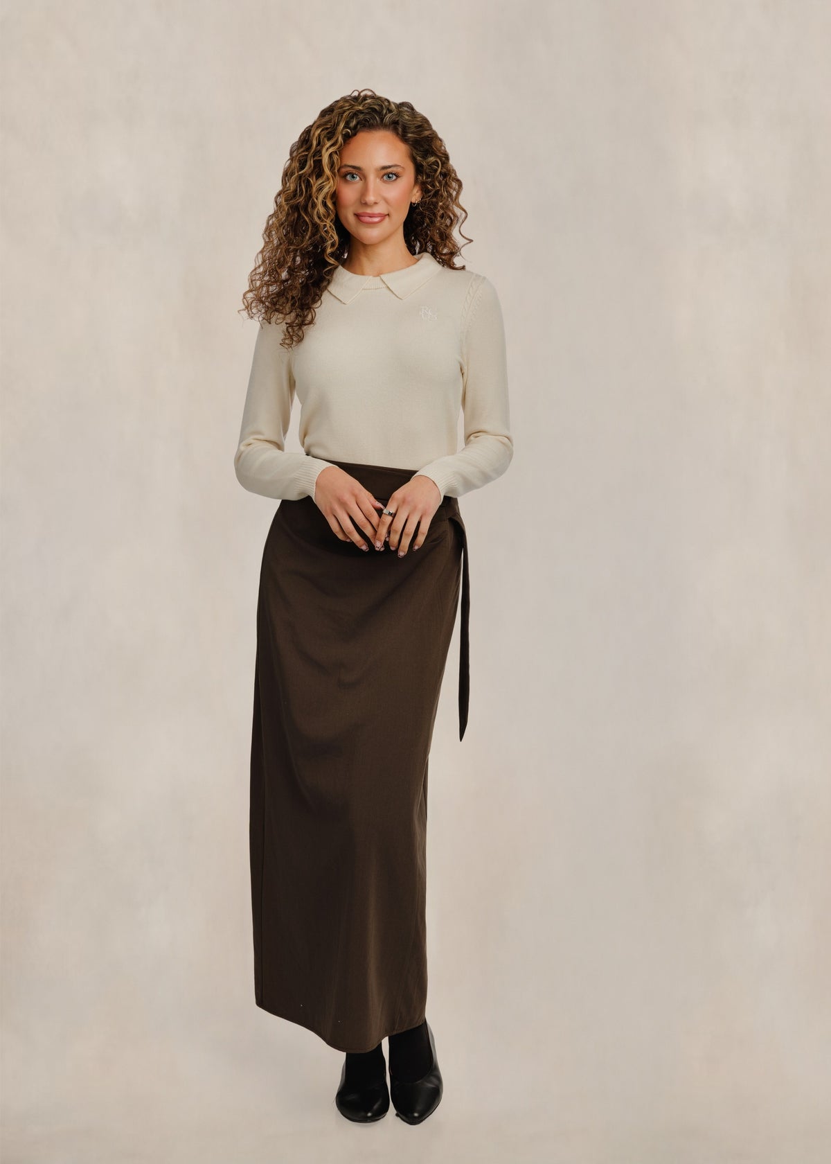 Brown Side Tie Skirt