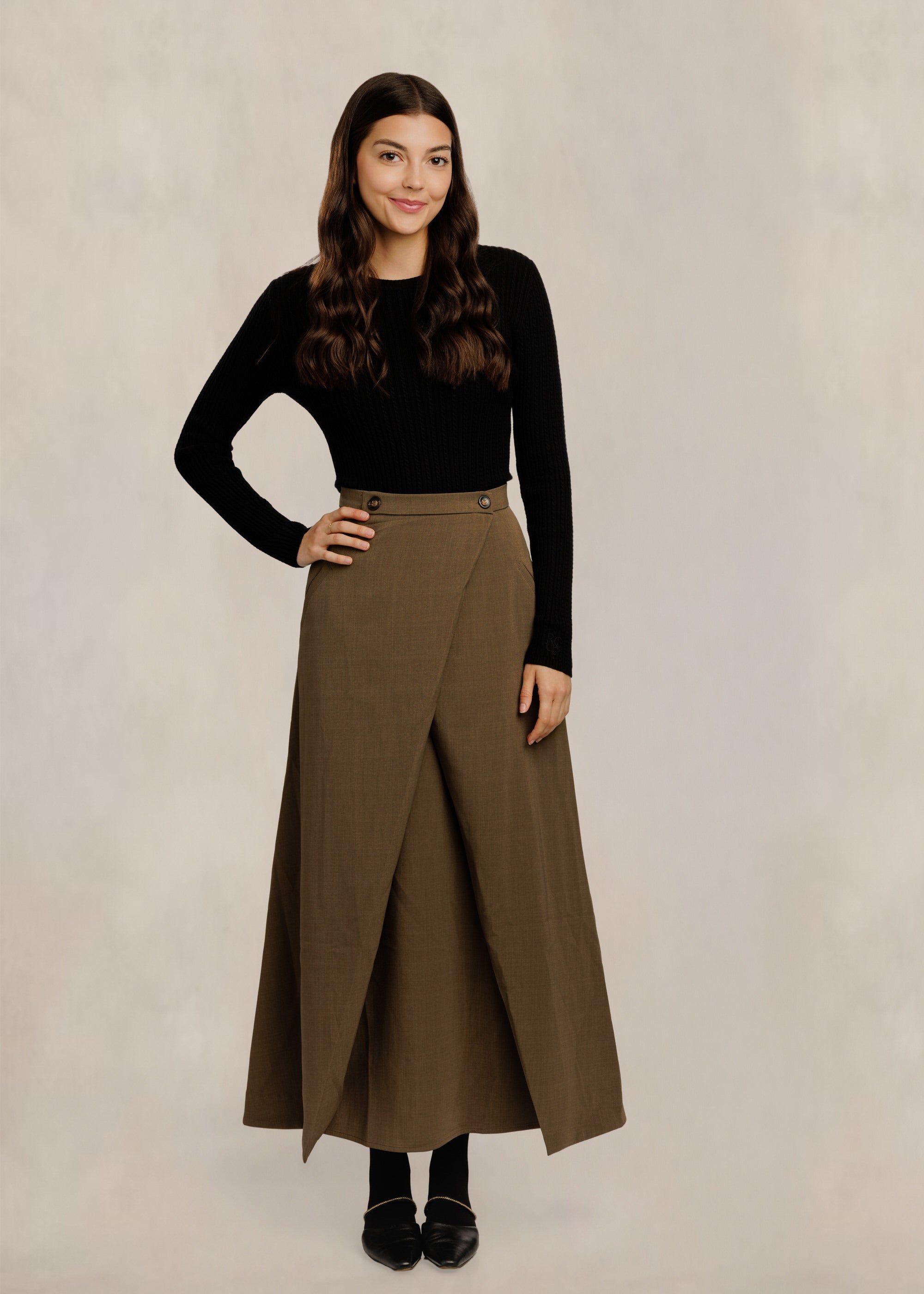 Mini Cable Knit Top - Black
