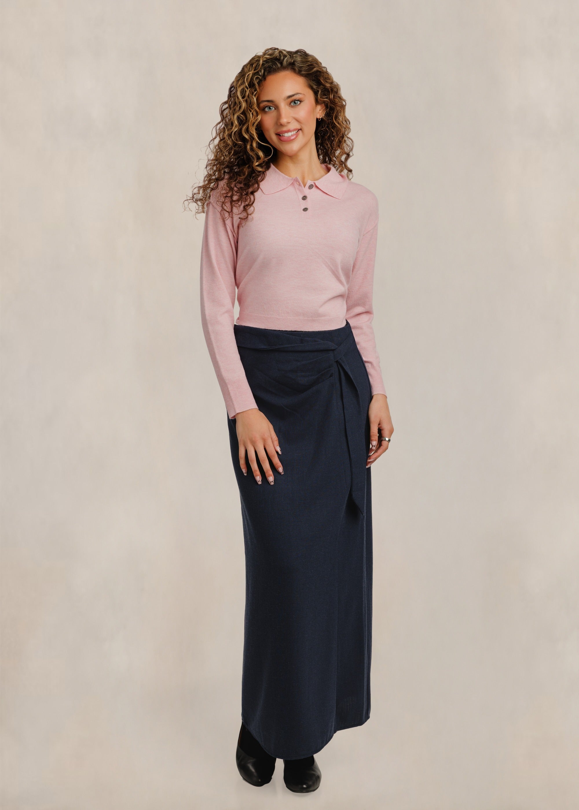 Navy Wrap Skirt