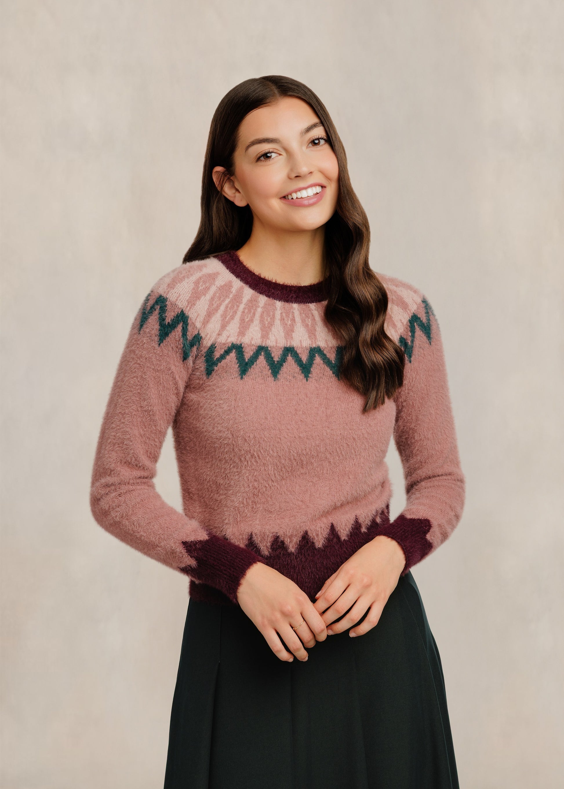 Fair Isle Sweater - Mauve