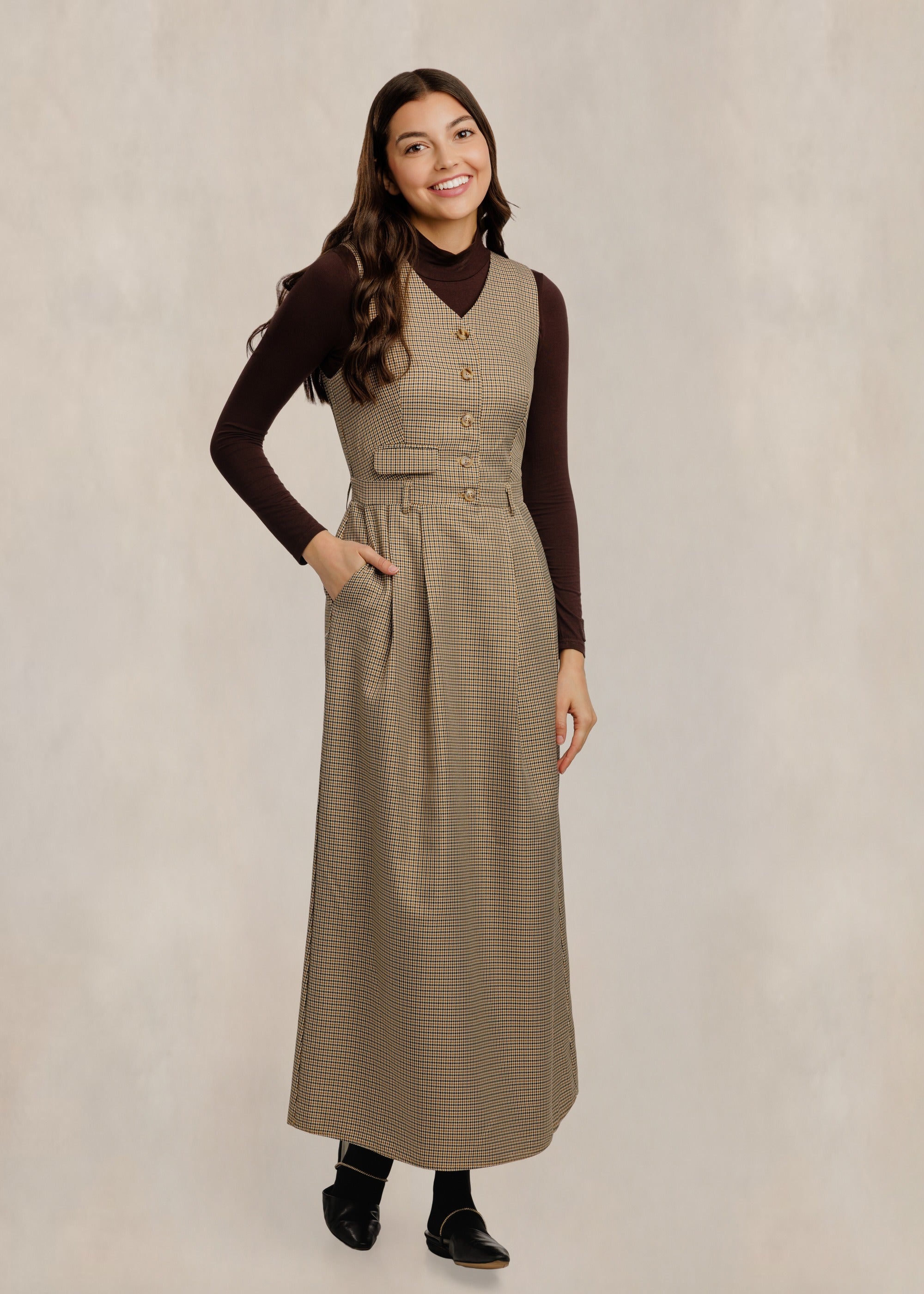 Brown Houndstooth Jumper