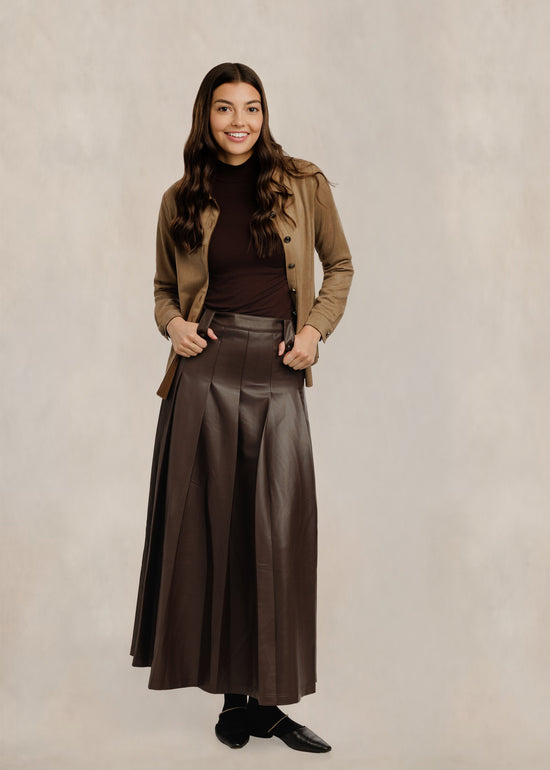 Leather Skirt - Chocolate Brown