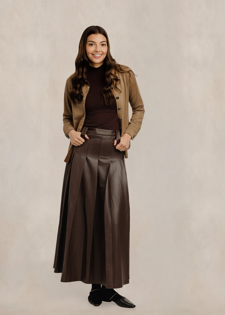 Leather Skirt - Chocolate Brown