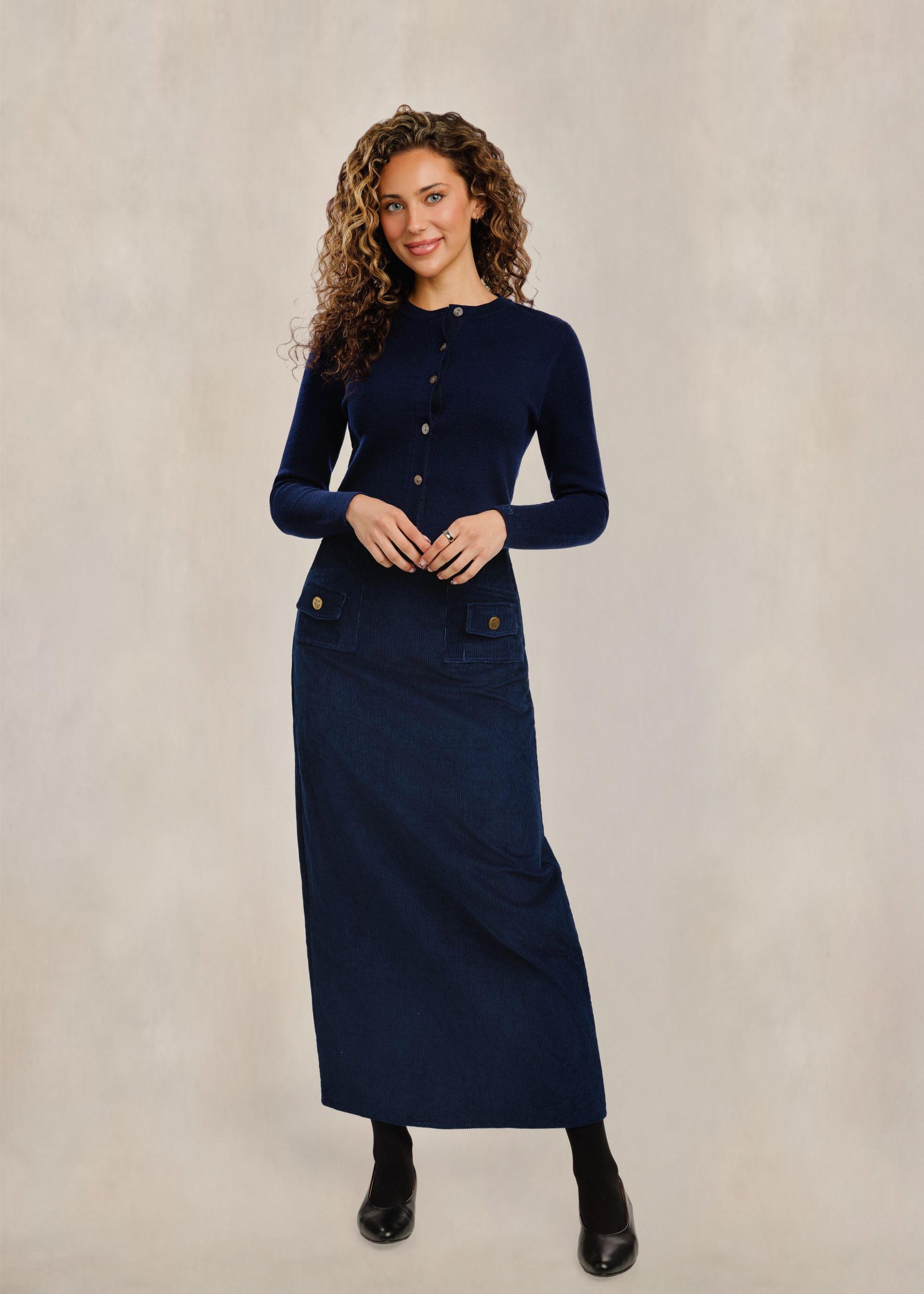 Solid Cardigan - Navy