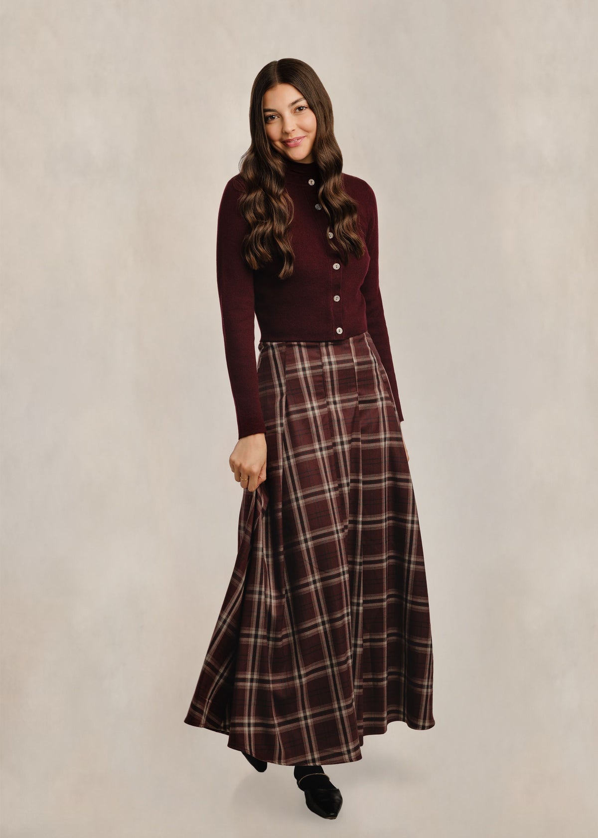 Solid Cardigan - Mulberry