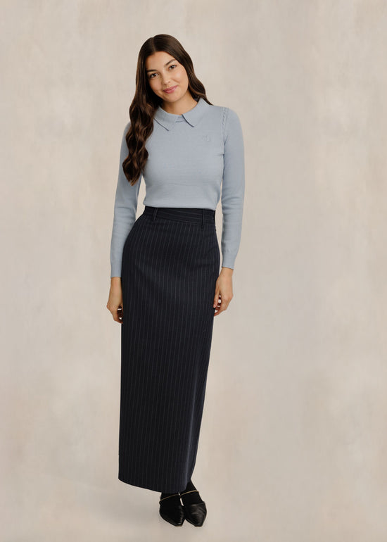 Peter Pan Collar Sweater - Ice Blue