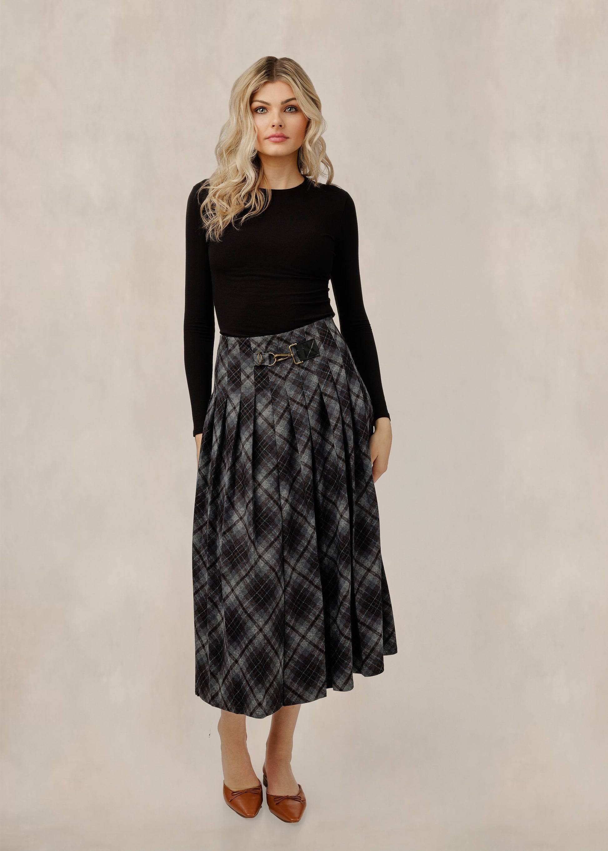 Blue Plaid Skirt