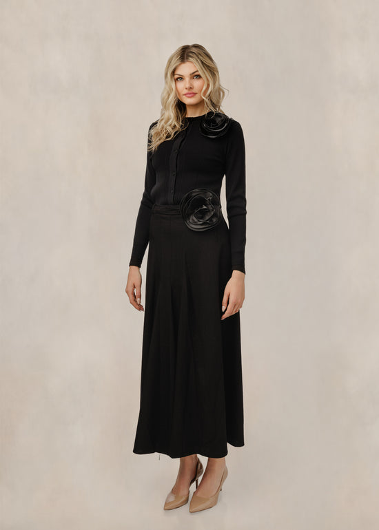 Chiffon Flower Appliqu?? Skirt