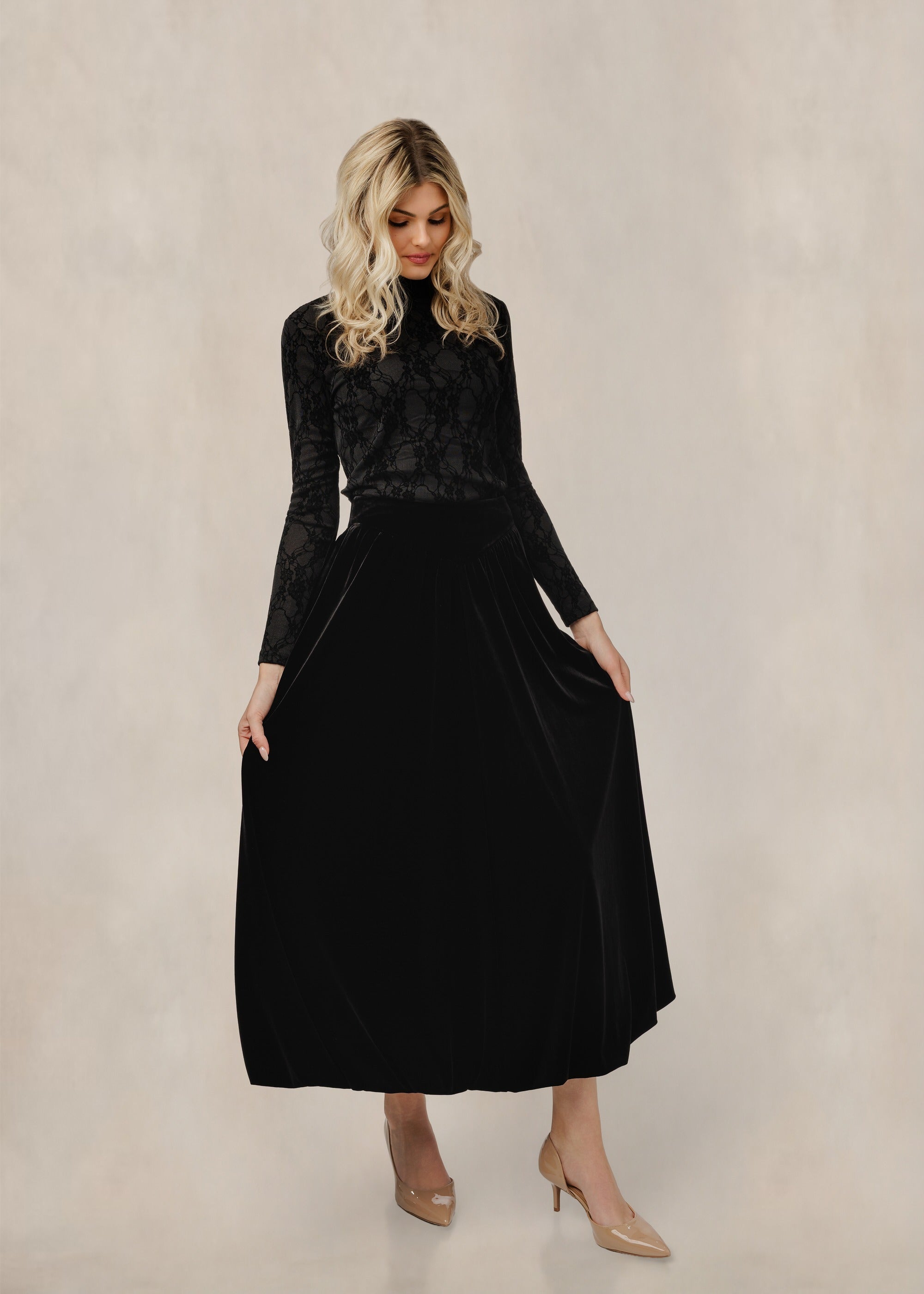 Floral Lace Top - Black