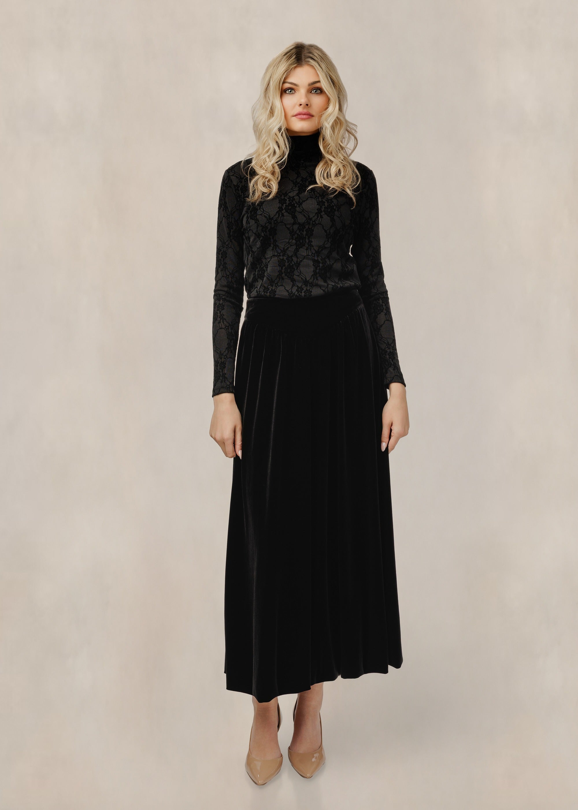 Floral Lace Top - Black