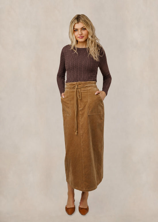 Cable Knit Top - Brown