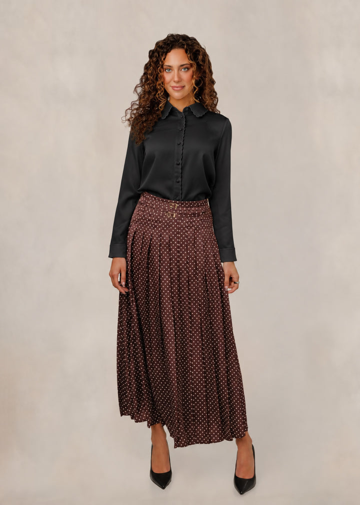 Black Chiffon Button Down Blouse