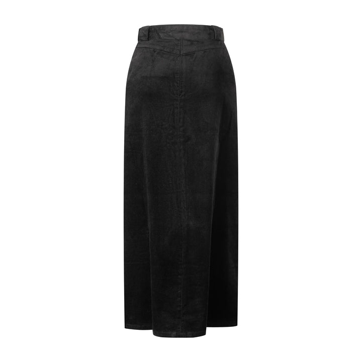 Corduroy Skirt W/ Belt - Black